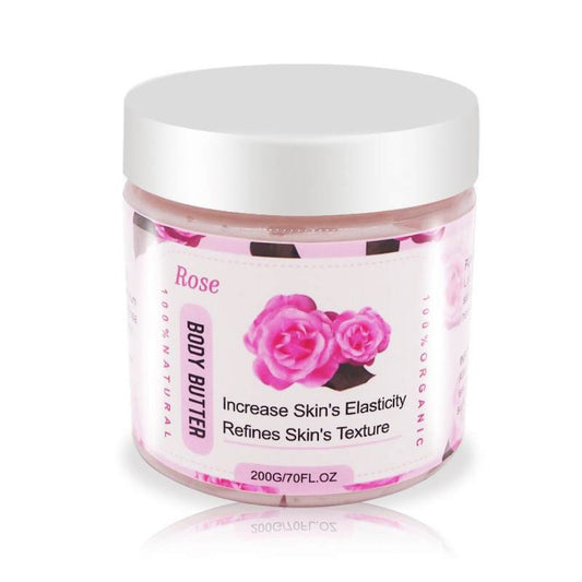 A Jar of Rose Body Butter who increase your skin's elasticity and refines Texture